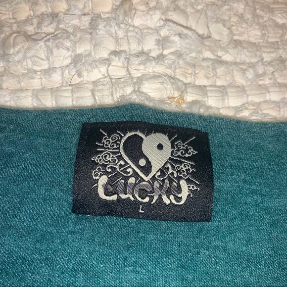 LUCKY BRAND BUDDHA 3/4 SLEEVE YOGA TEE BOHO HIPPIE - Picture 6 of 8